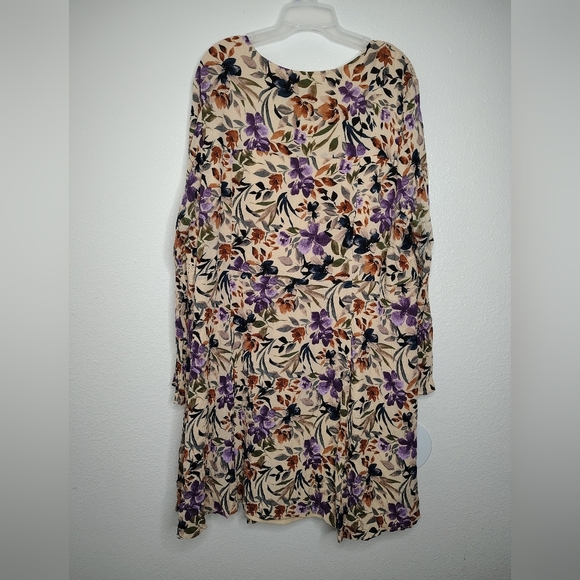 Torrid Mini Gauze Lace-Up Skater Dress Floral Print Circular Flounce Sleeves 3x - Picture 15 of 15